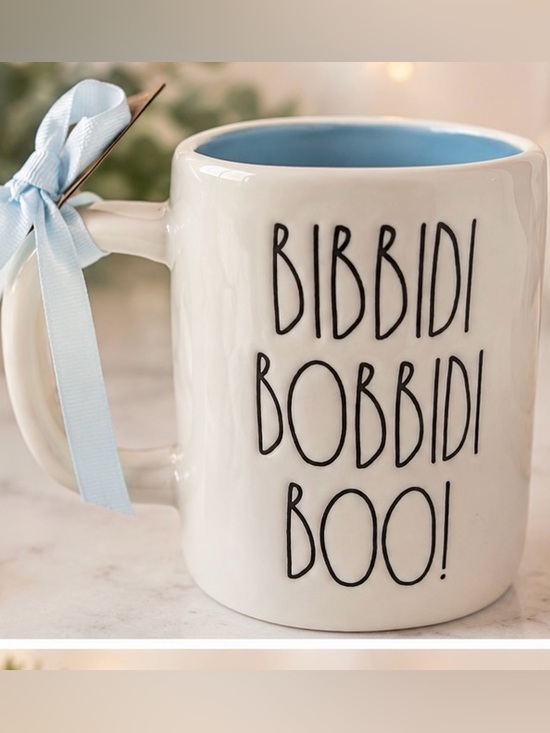 Rae Dunn Other - Rae Dunn Disney Cinderella Bibbidi Bobbidi Boo Pumpkin Carriage Mug  White &Blue